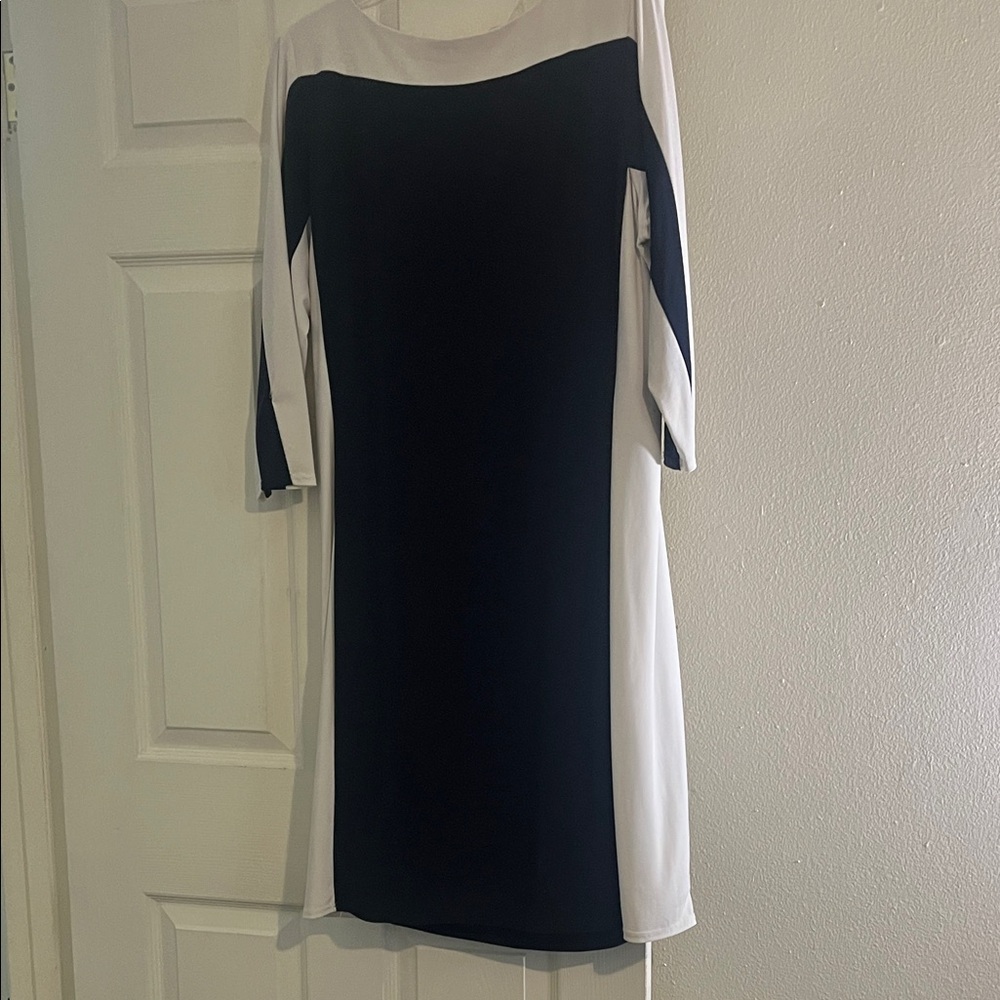 Jessica Howard Black and White Long Sleeve Dress
